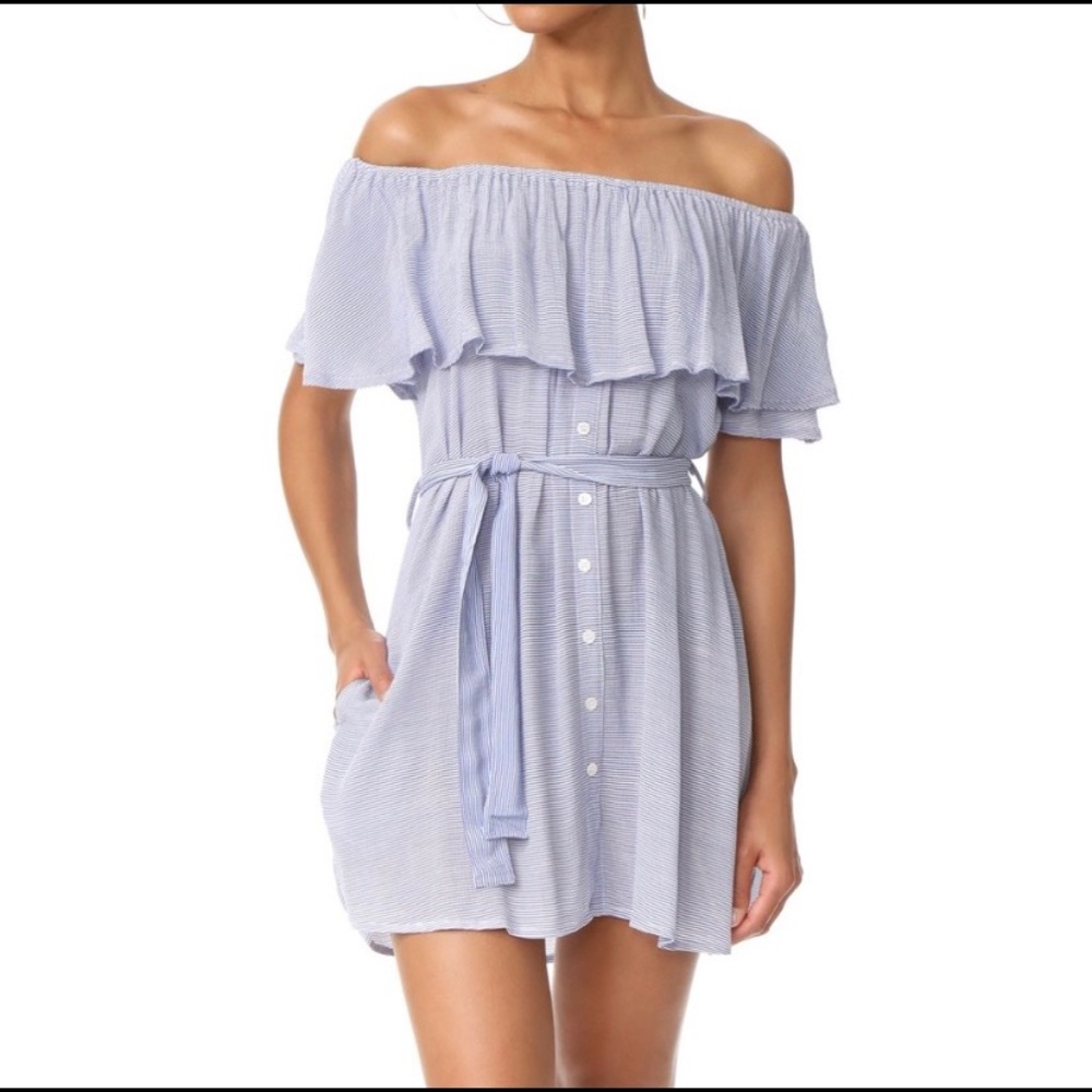 Faithfull the Brand Women’s Off-Shoulder Waist Tie Dress, Size 6